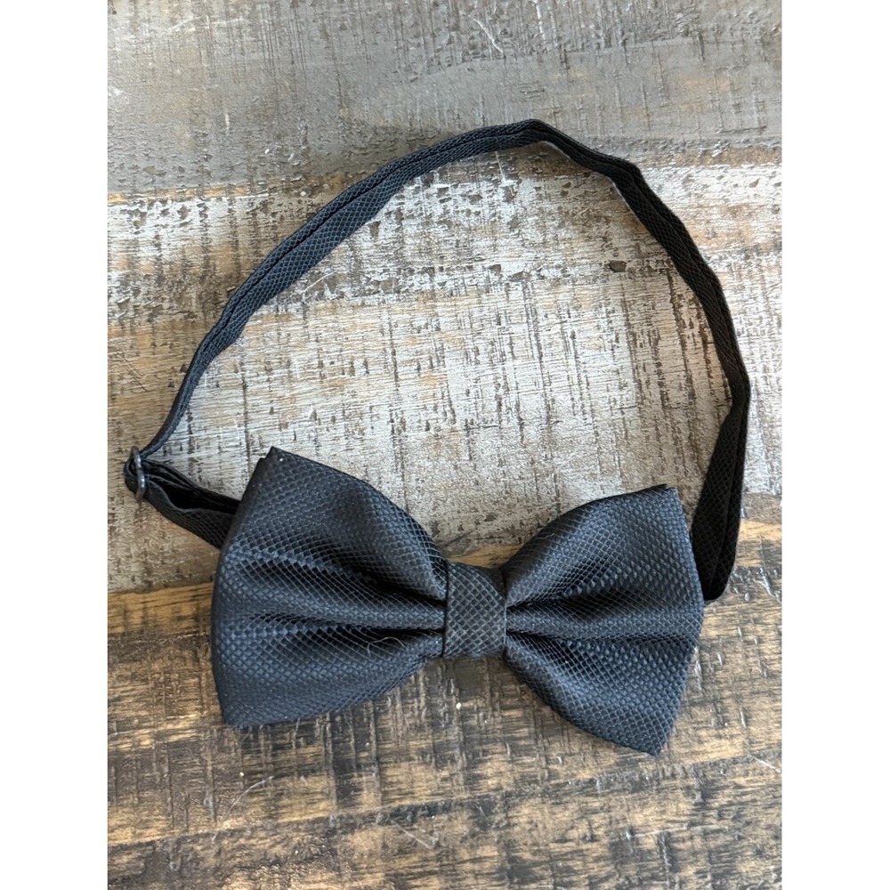 Black Tuxedo Bow Tie PreTied Adjustable Formal